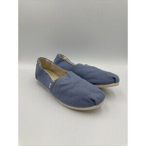TOMS Womens Marine Blue Classic Canvas Slip On Shoes Size 9 Spring/Summer Beach